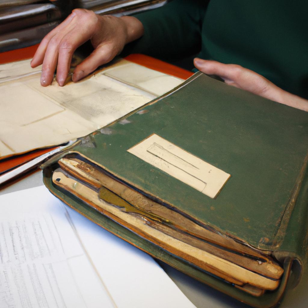 Person researching old land records
